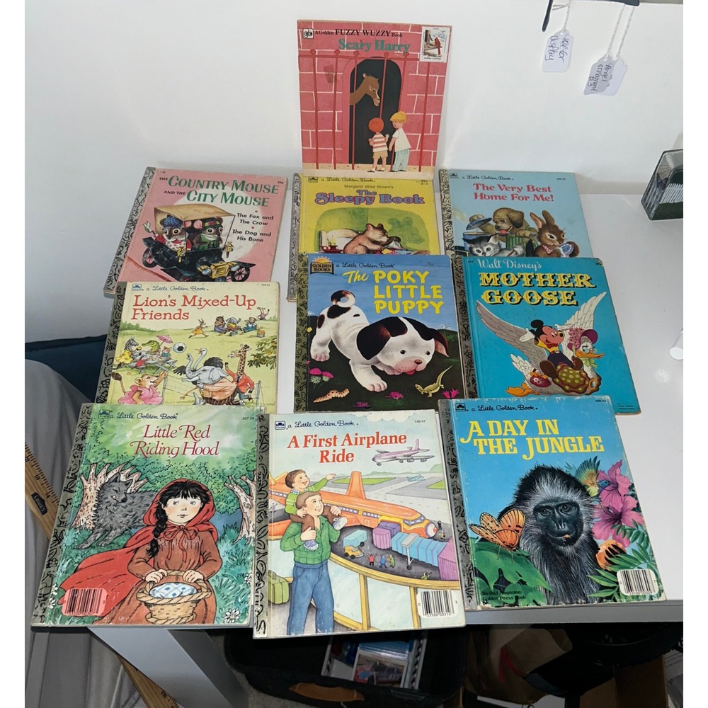 Vtg Little Golden Books Lot of 10 Poky Little Puppy Mother Goose Mixed Titles
